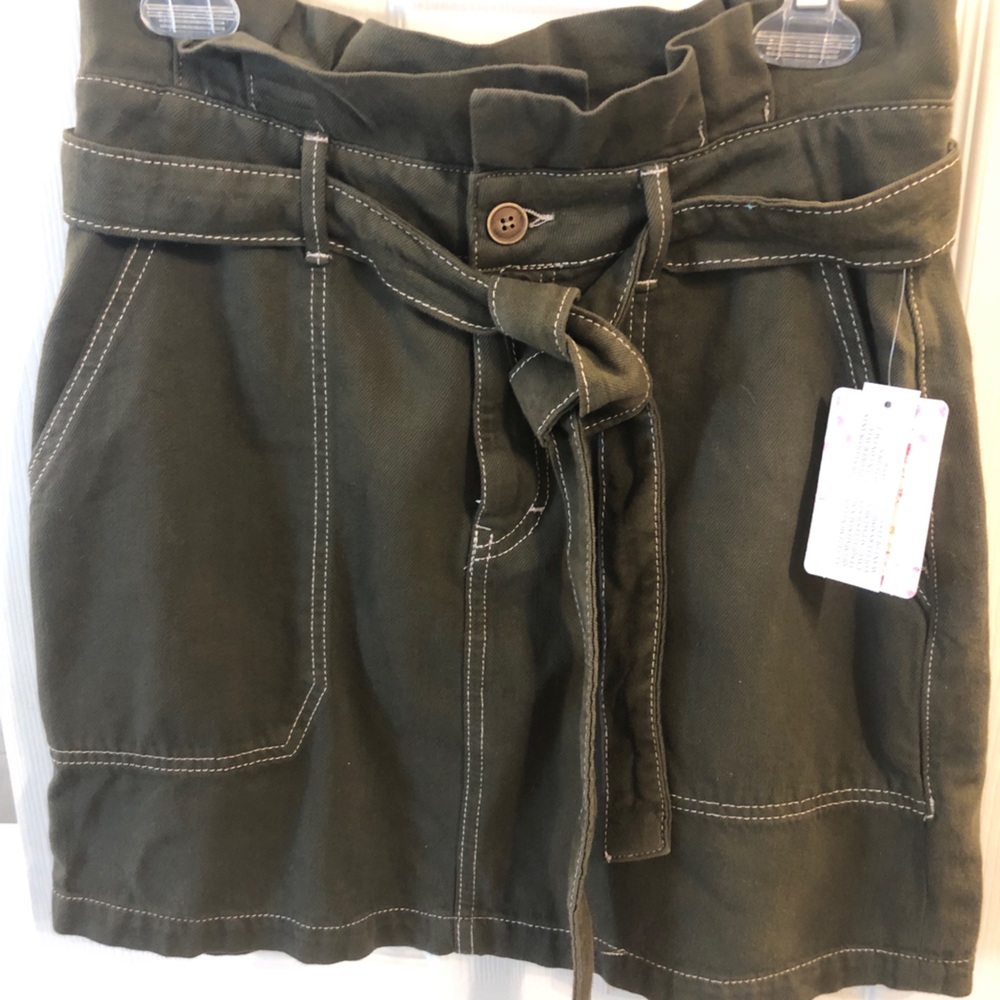 Army green skirt